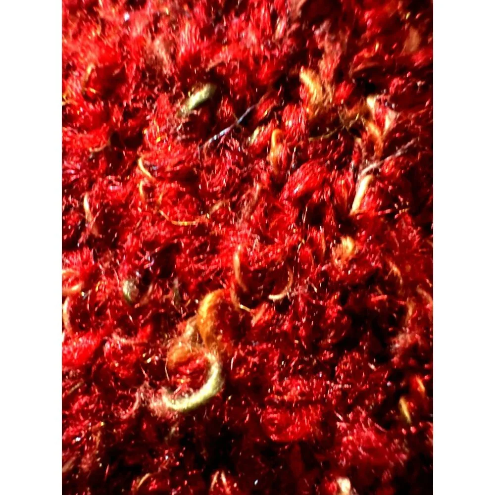 Cato Size S Rusted Red Boucle Fringe Mockneck Sweater Cozy Western Cowgirlcore - Picture 11 of 12